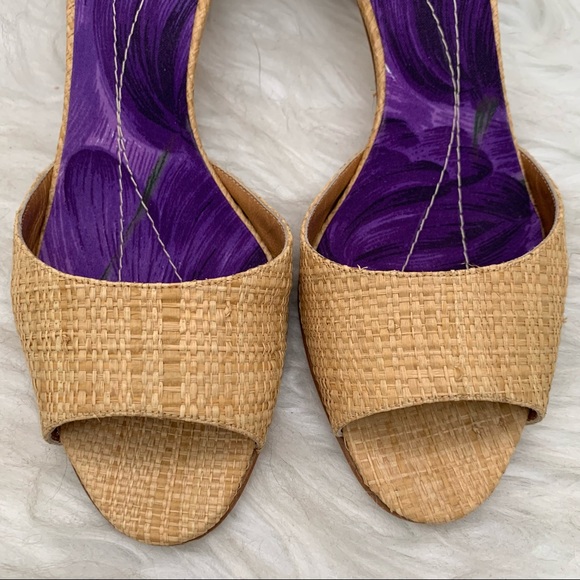 Kate Spade Eden Raffia Peep Toe Heels - Picture 9 of 9